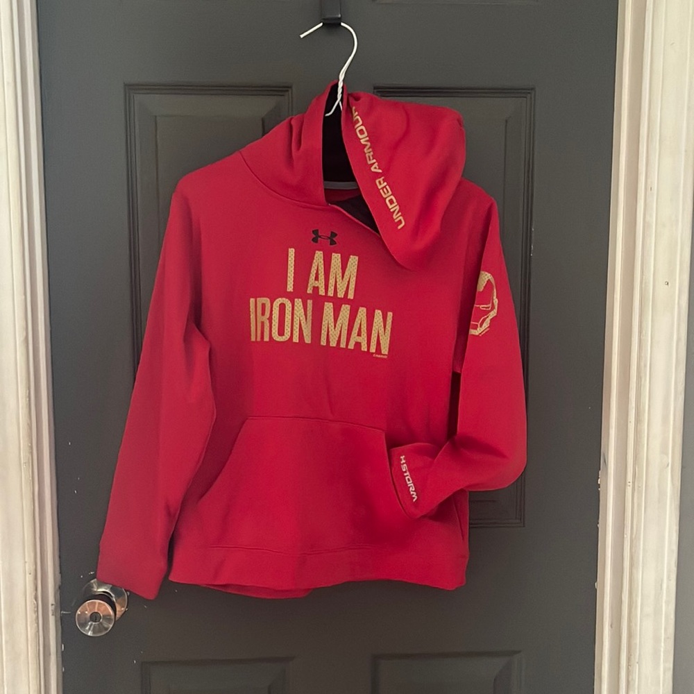 Youth LG Marvel Iron Man Under Armour hoodie.